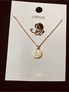 NWT Virgo Zodiac Coin Pendant Necklace – Gold Tone 16-19 inch